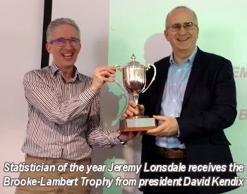David Kendix presents Jeremy Lonsdale with the Brooke-Lambert Trophy